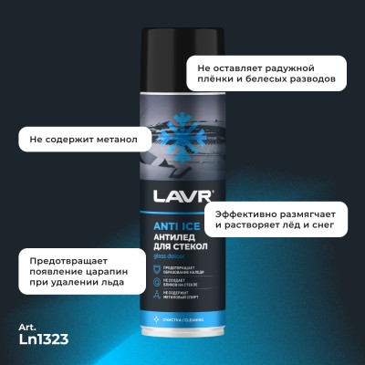 Размораживатель стекол Антилед LAVR, 650 мл / Ln1323